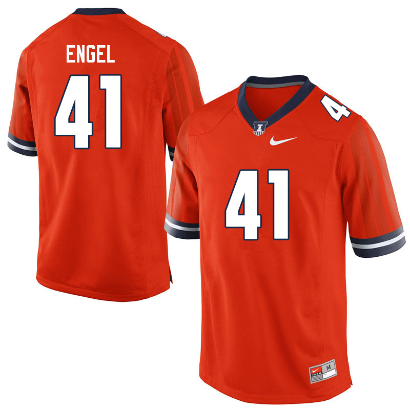 Men #41 Preston Engel Illinois Fighting Illini College Football Jerseys Sale-Orange